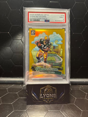 2025 Donruss Optic #24 Sterling Sharpe Downtown Gold /10 PSA 9