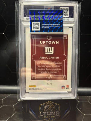 2025 Donruss Optic Abdul Carter #1 Uptown White Pandora RC /25 PSA 10