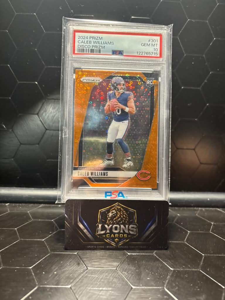 2024 Panini Prizm Caleb Williams #301 Orange Disco Prizm RC PSA 10