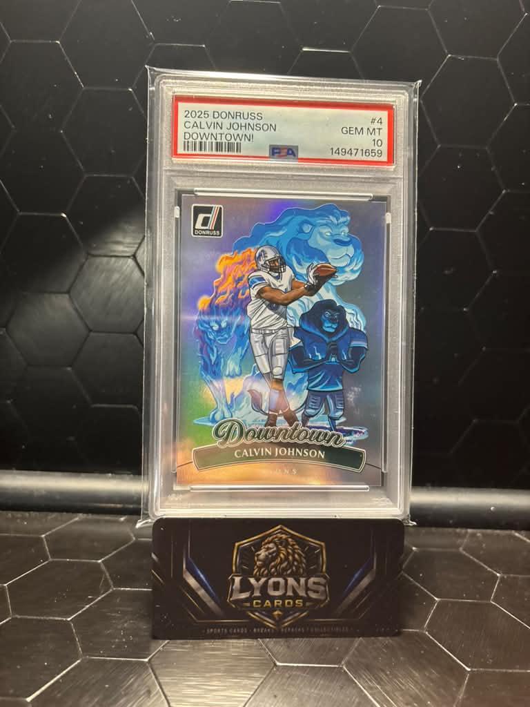 2025 Donruss Calvin Johnson #4 Downtown PSA 10
