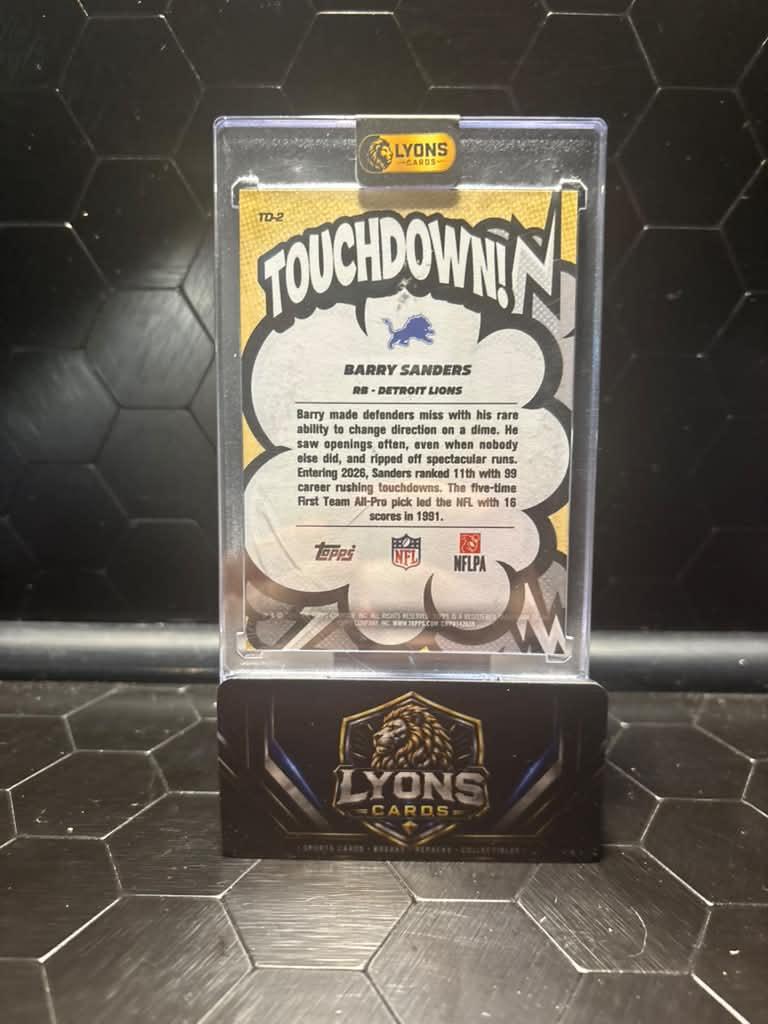 2026 Topps Flagship Barry Sanders #TD-2 Touchdown!