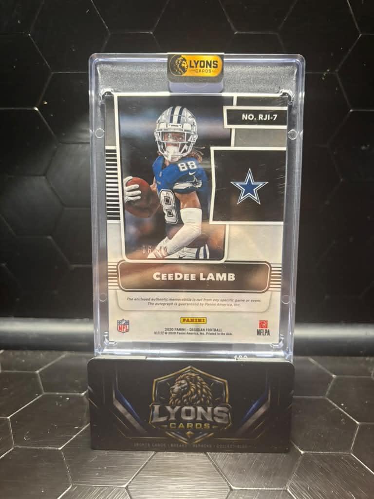 2020 Obsidian CeeDee Lamb #RJI-7 Electric Etch Red RPA /10