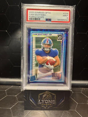 2025 Donruss Optic #228 Cam Skattebo Purple Scope PSA 9