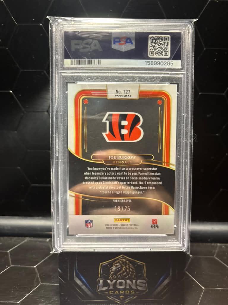 2024 Select Joe Burrow #127 Tie-Dye Shock Prizm /25 PSA 10