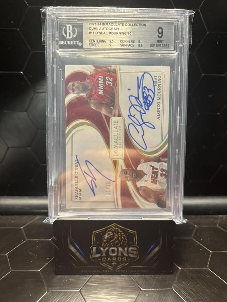 2023-24 Immaculate Collection #11 O'neal/Mourning Dual Autographs BGS 9