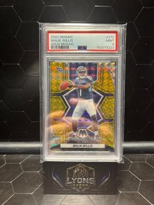 2022 Panini Mosaic Malik Willis #272 NFL Debut Gold Mosaic RC 05/10 PSA 9