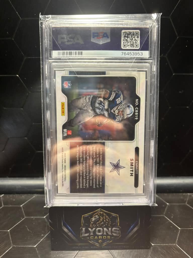 2020 Panini Obsidian Emmitt Smith #CBB19 Black Color Blast PSA 9