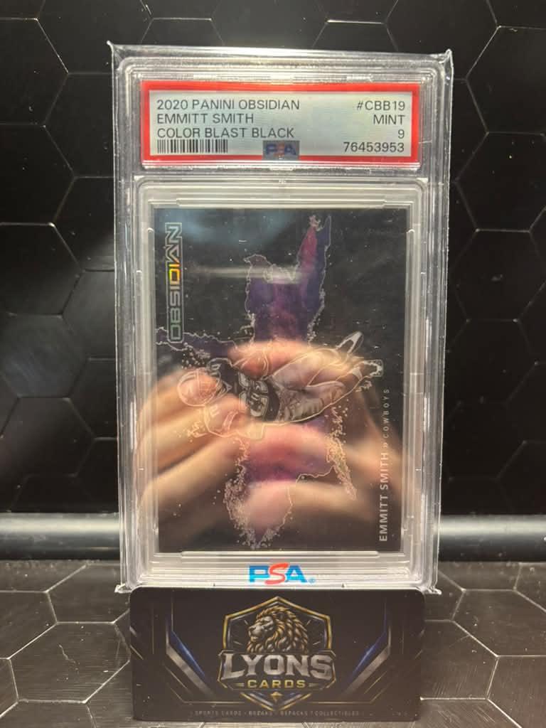 2020 Panini Obsidian Emmitt Smith #CBB19 Black Color Blast PSA 9