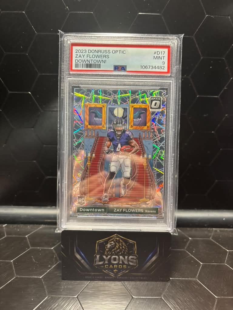 2023 Panini Donruss Optic Zay Flowers #D-17 Downtown! RC PSA 9