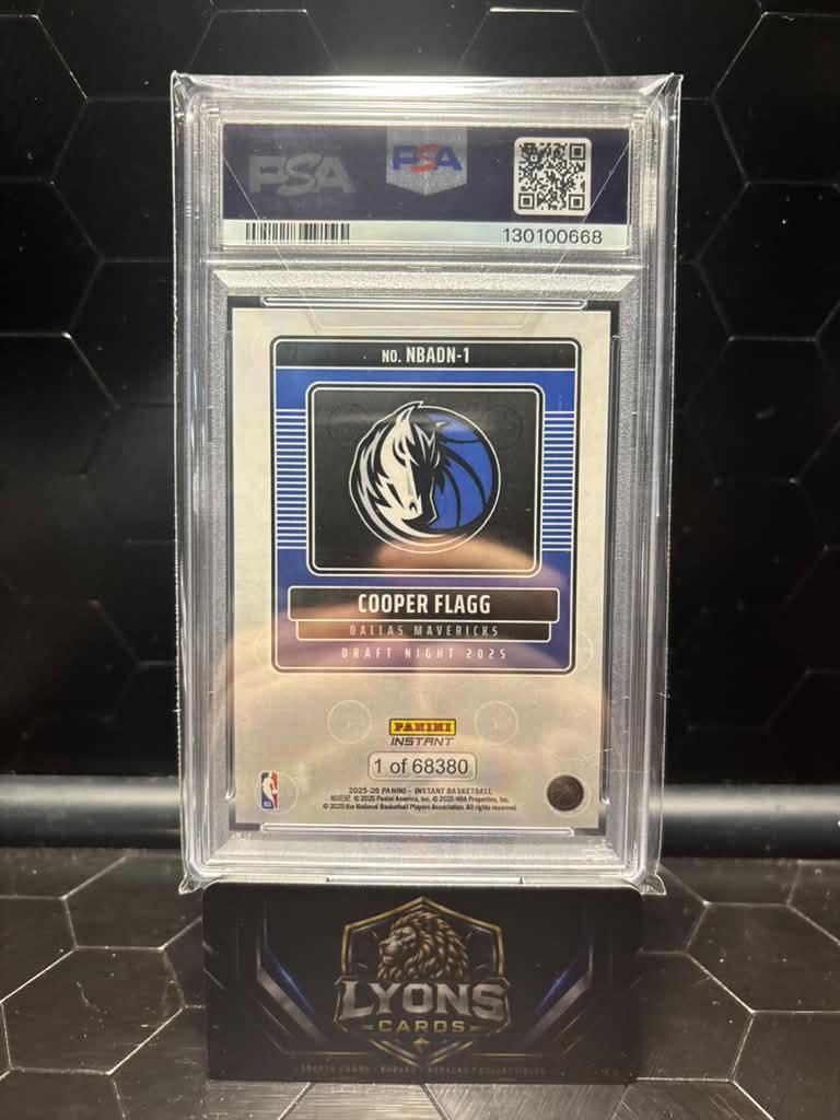 2025 Panini Instant NBA Cooper Flagg #1 Draft Night RC PSA 9