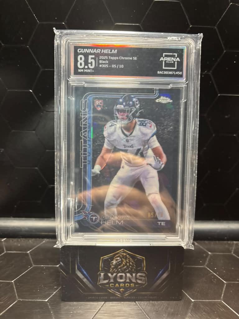 2025 Topps Chrome Sapphire Gunnar Helm #305 Black Sapphire /10 RC Arena 8.5