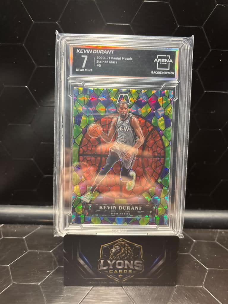 2020-21 Panini Mosaic #3 Kevin Durant Stained Glass Arena Club 7