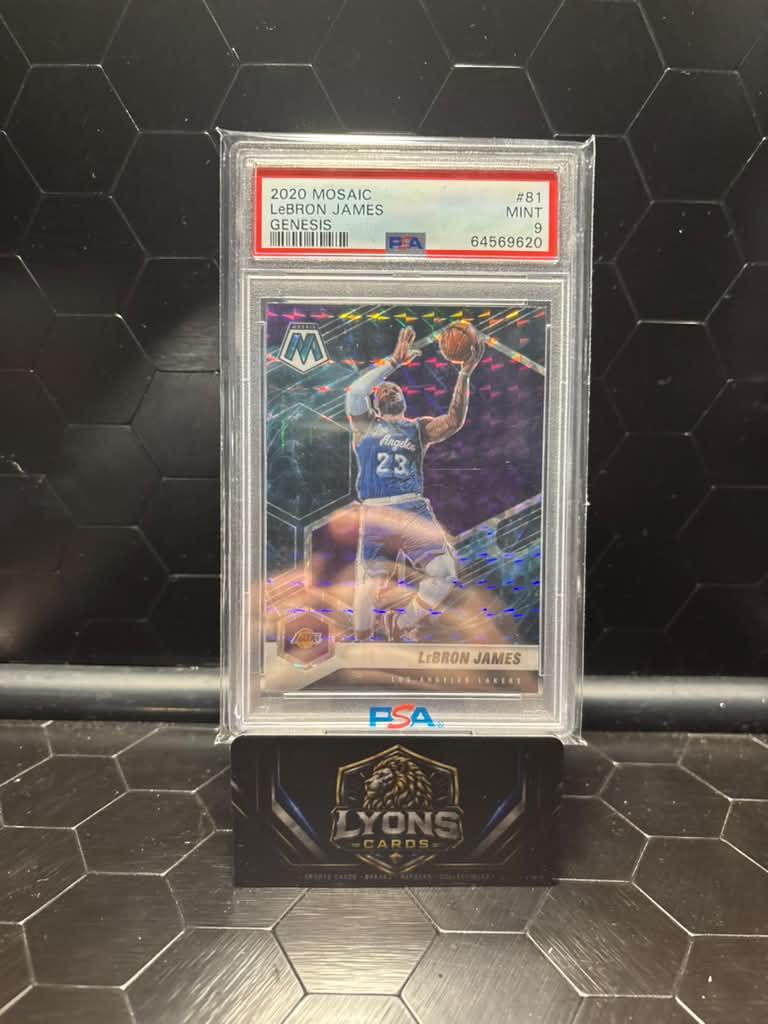 2020-21 Panini Mosaic LeBron James #81 Genesis Prizm SSP PSA 9