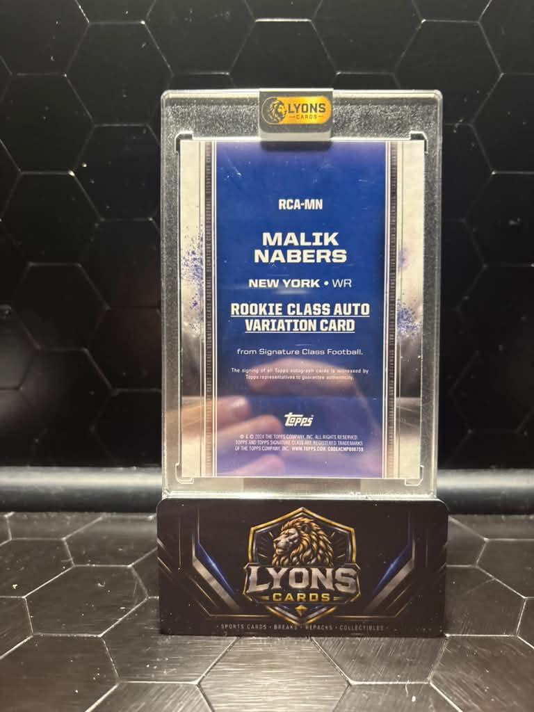 2024 Topps Signature Class Malik Nabers #RCA-MN Rookie Class Auto Teal /225
