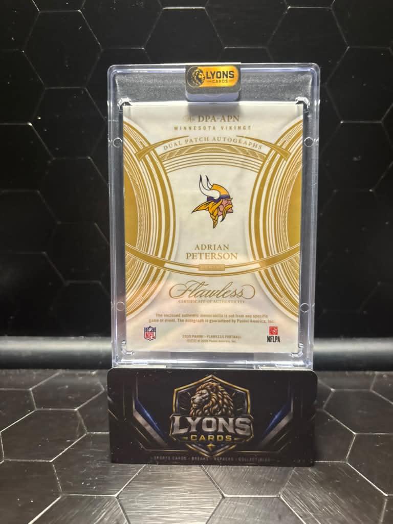 2025 Panini Flawless Adrian Peterson #DPA-APN Dual Patch Autographs /25