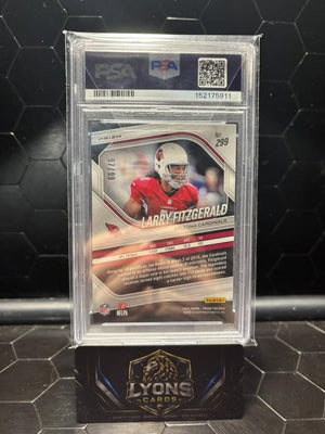 2025 Panini Prizm #299 Larry Fitzgerald Blue Ice /99 PSA 10