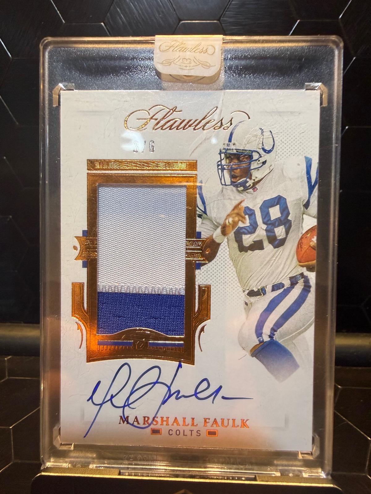 2021 Panini Flawless Marshall Faulk #PA-MFA Patch Auto /6