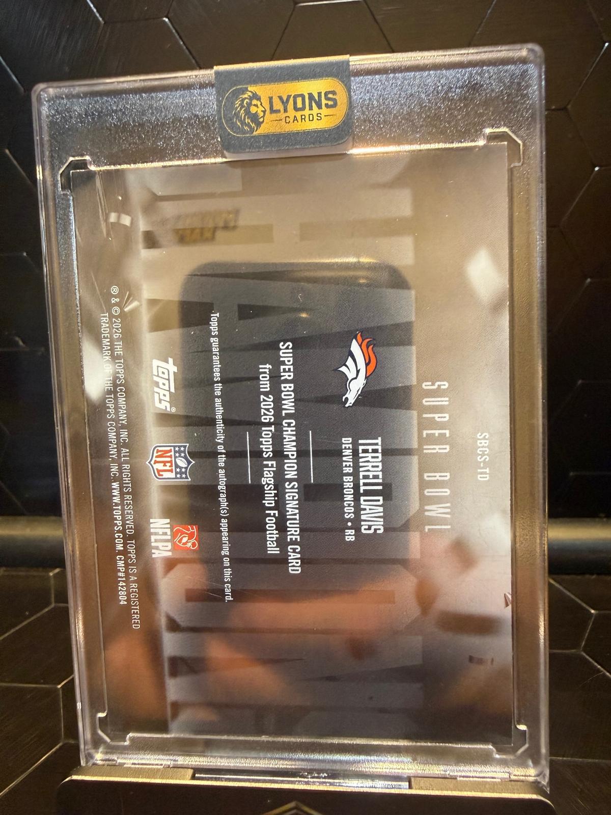 2026 Topps Flagship Terrell Davis #SBCS-TD Super Bowl Champion Signatures Auto