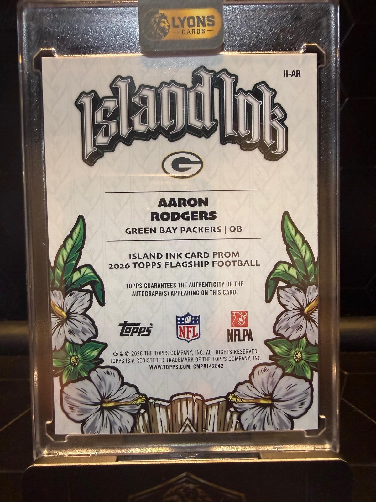 2026 Topps Flagship Aaron Rodgers #II-AR Island Ink On-Card Auto
