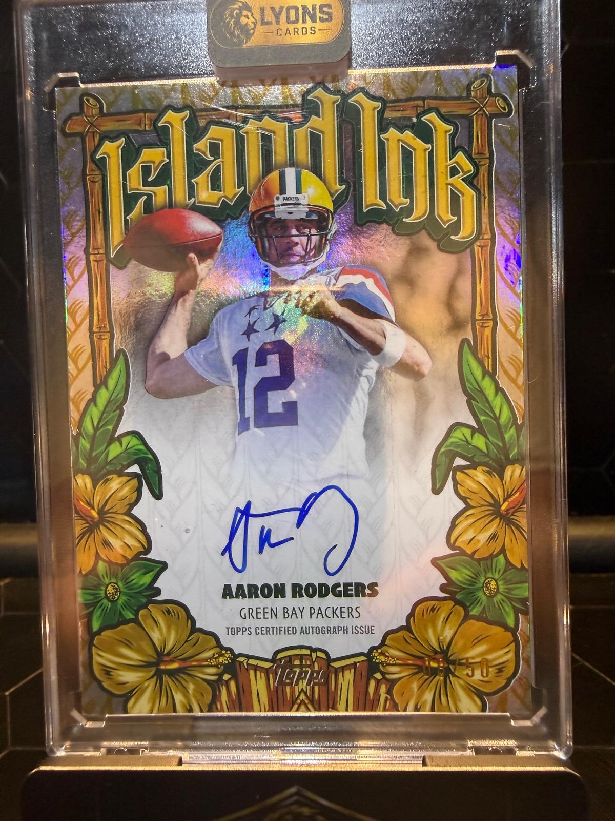 2026 Topps Flagship Aaron Rodgers #II-AR Island Ink On-Card Auto