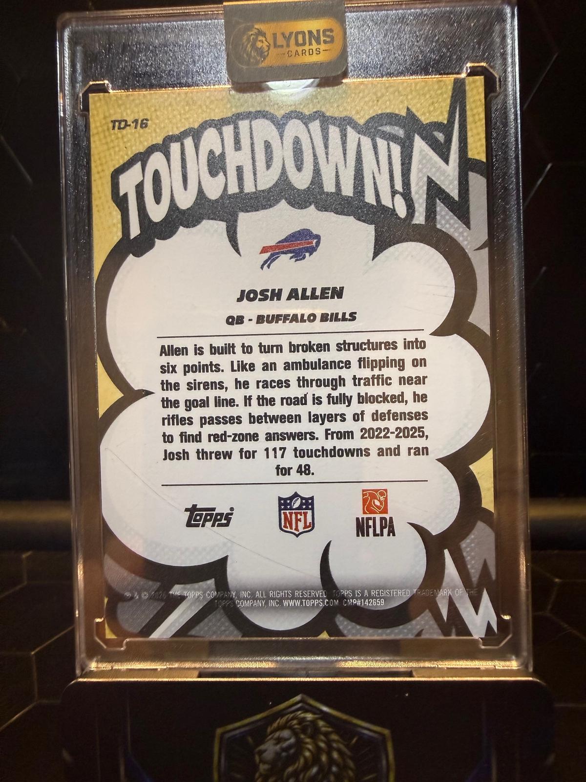 2026 Topps Flagship Josh Allen #TD-16 Touchdown SSP