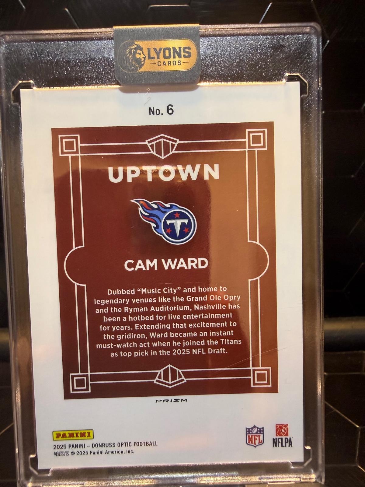 2025 Panini Donruss Optic #6 Cam Ward Uptown