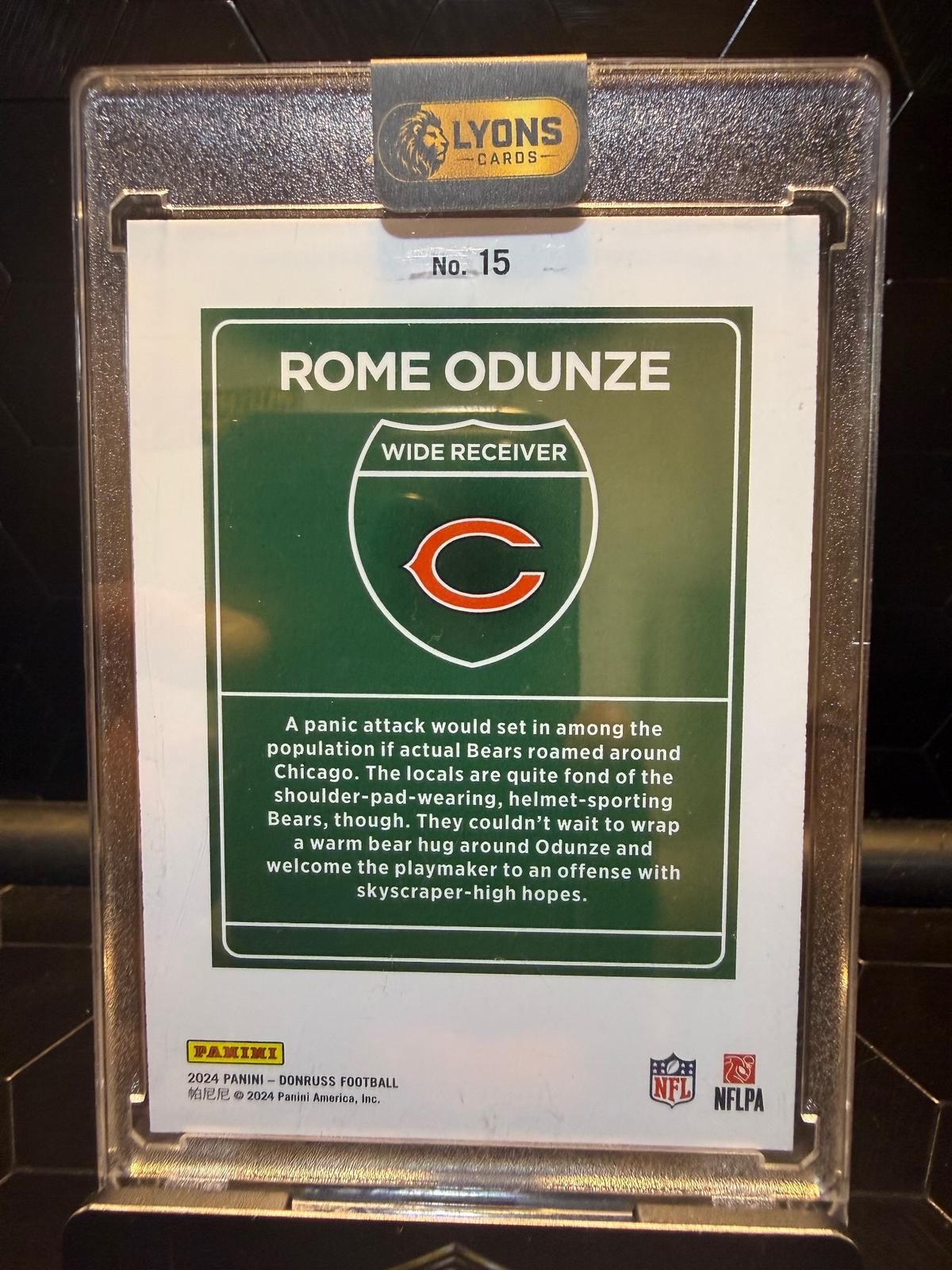 2024 Panini Donruss Rome Odunze #15 Downtown RC