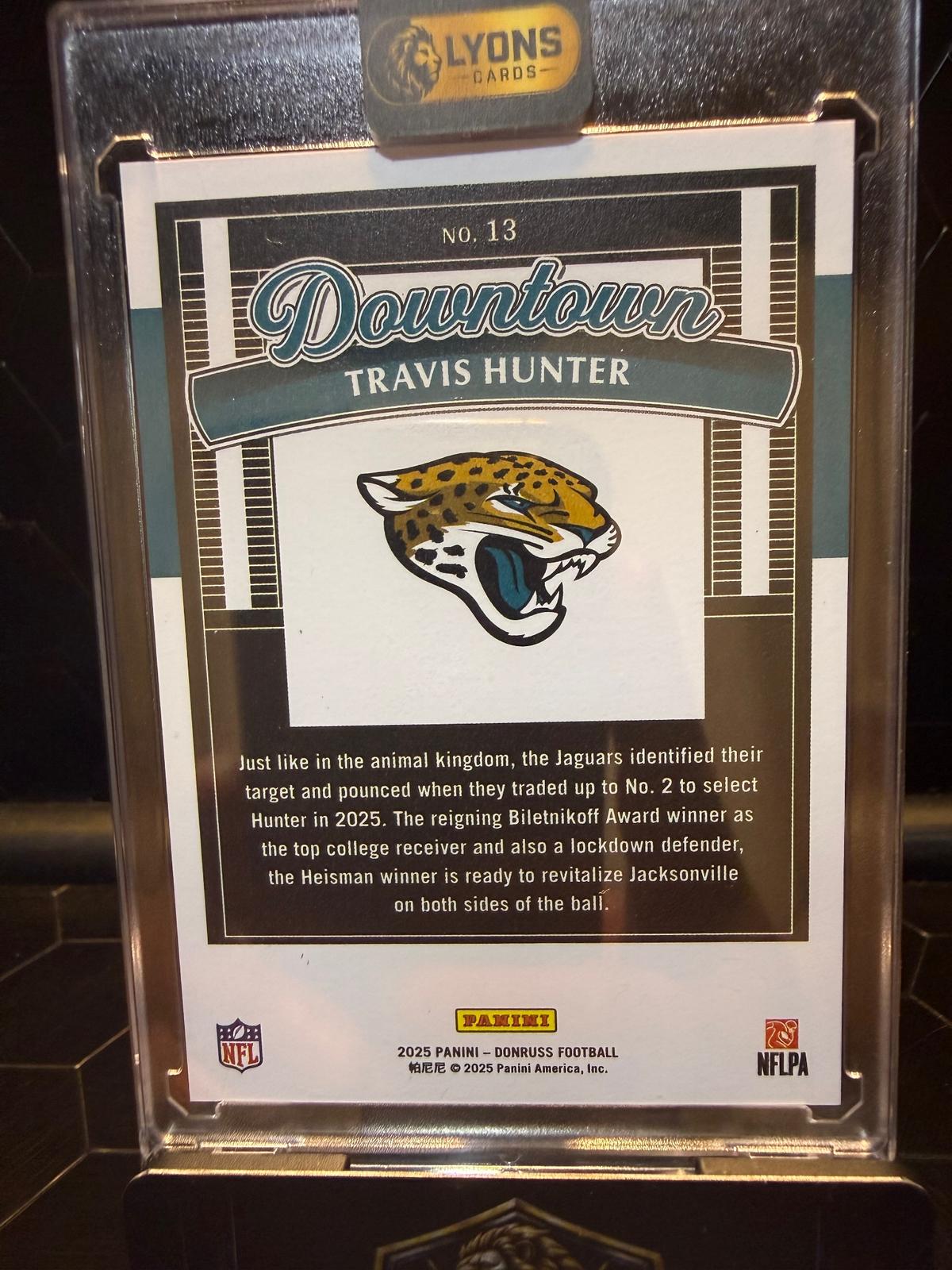 2025 Donruss Travis Hunter #13 Downtown RC SSP