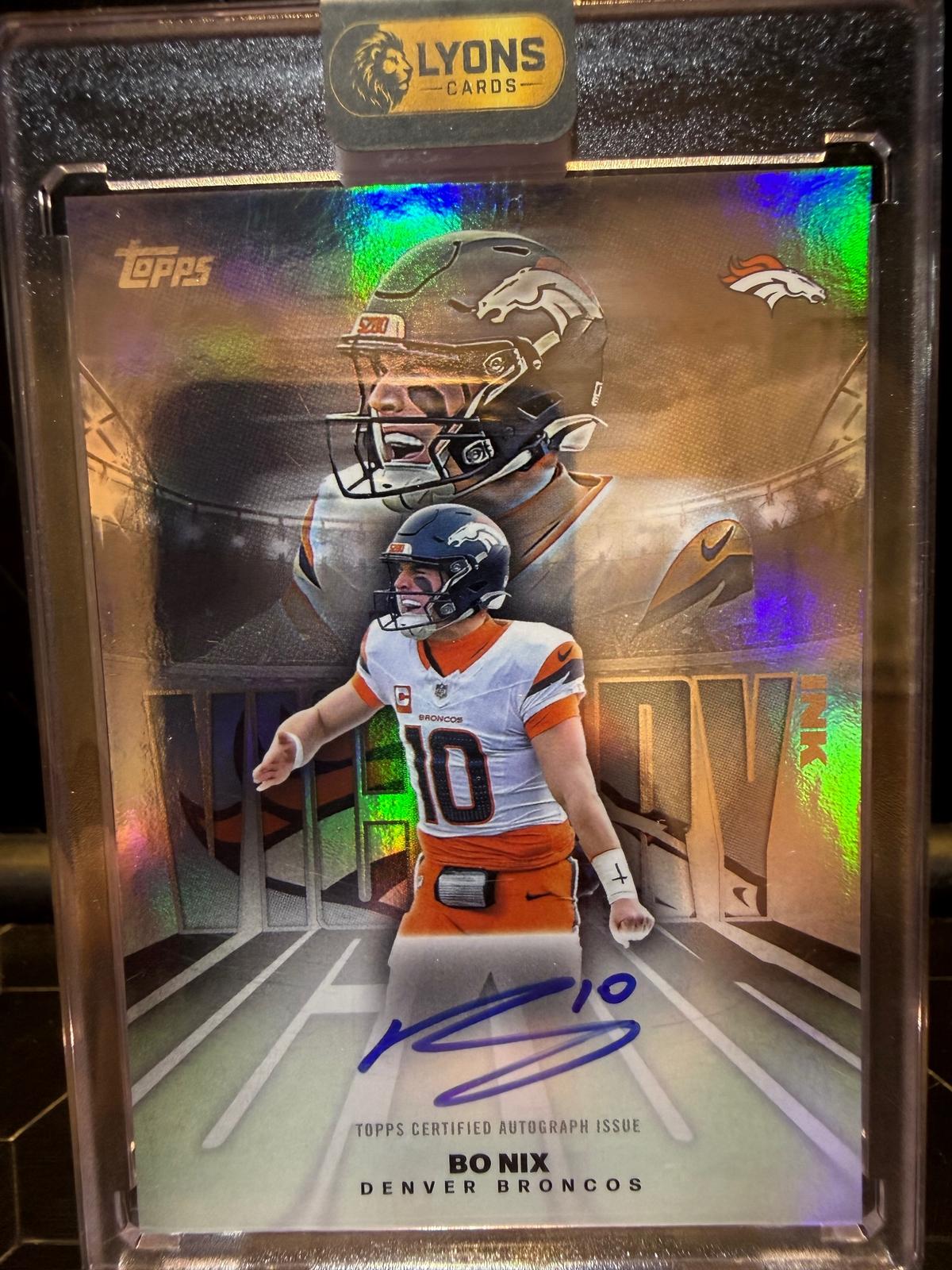 2026 Topps Flagship Bo Nix #VI-BN Victory Ink On-Card Auto