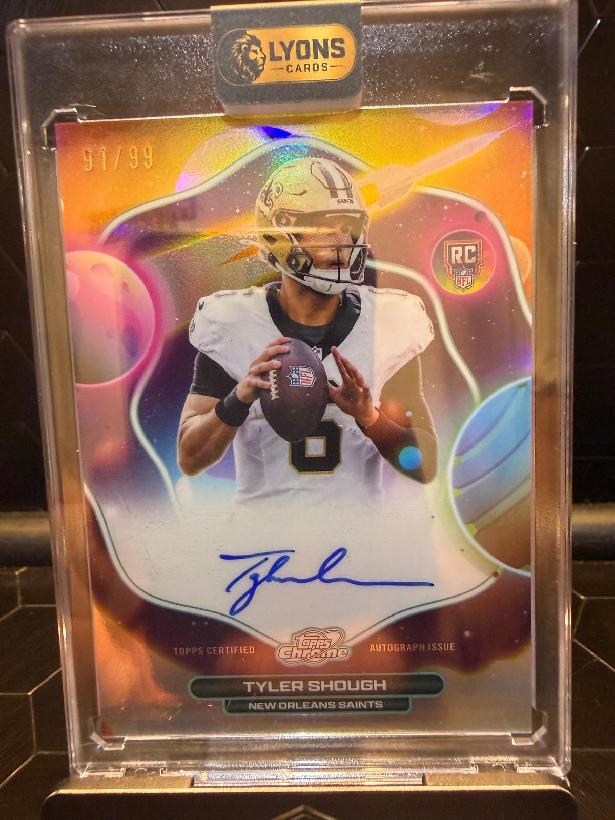 2025 Topps Cosmic Chrome Tyler Shough #FFS-TS First Flight Auto RC /99
