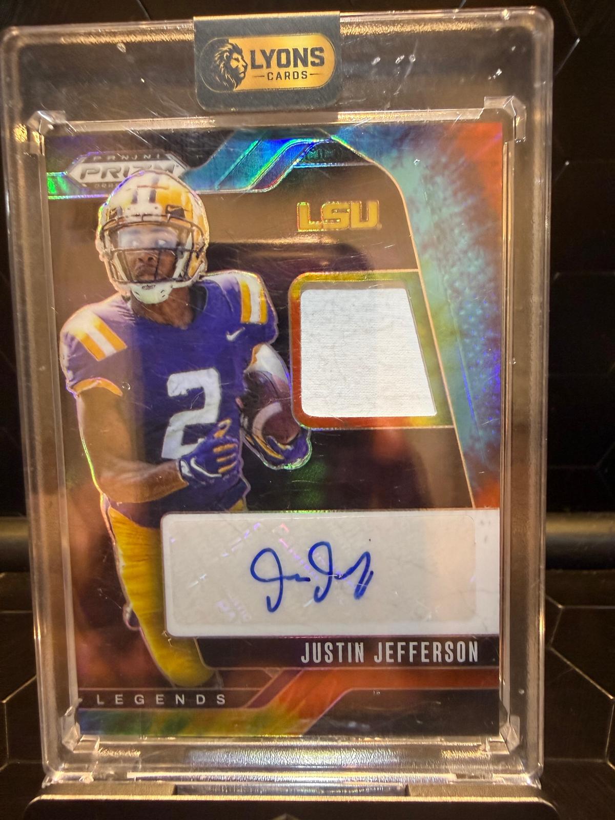 2025 Panini Prizm Draft Picks Justin Jefferson #LPA-JJN Legends Patch Auto 08/25