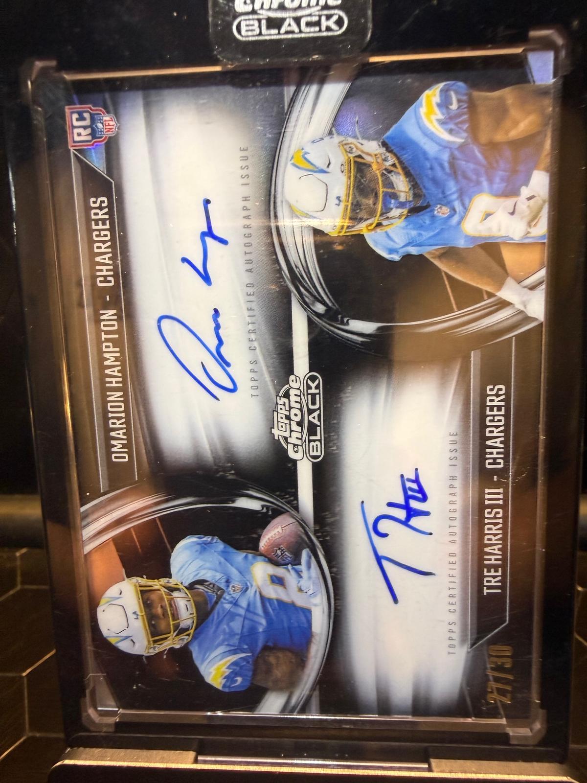 2025 Topps Chrome Black Omarion Hampton / Tre Harris III Dual Auto 27/30