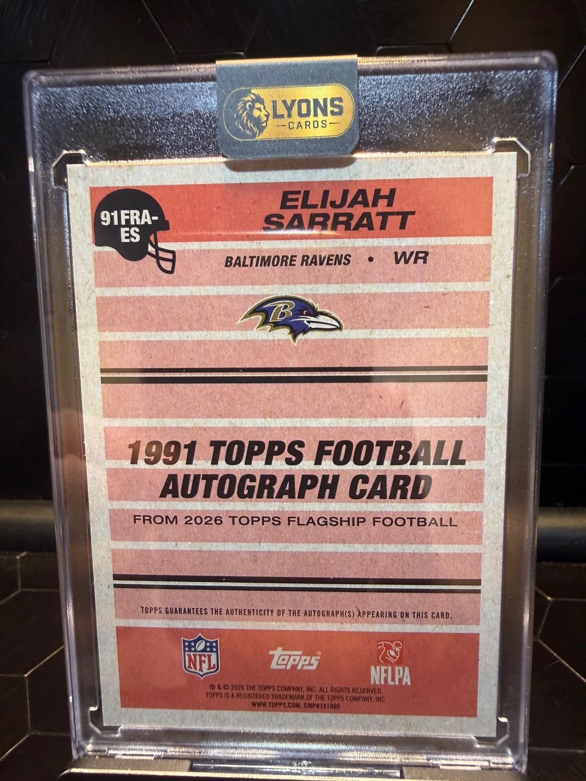 2026 Topps Elijah Sarratt #91FBA-ES 1991 Topps Auto RC 17/25