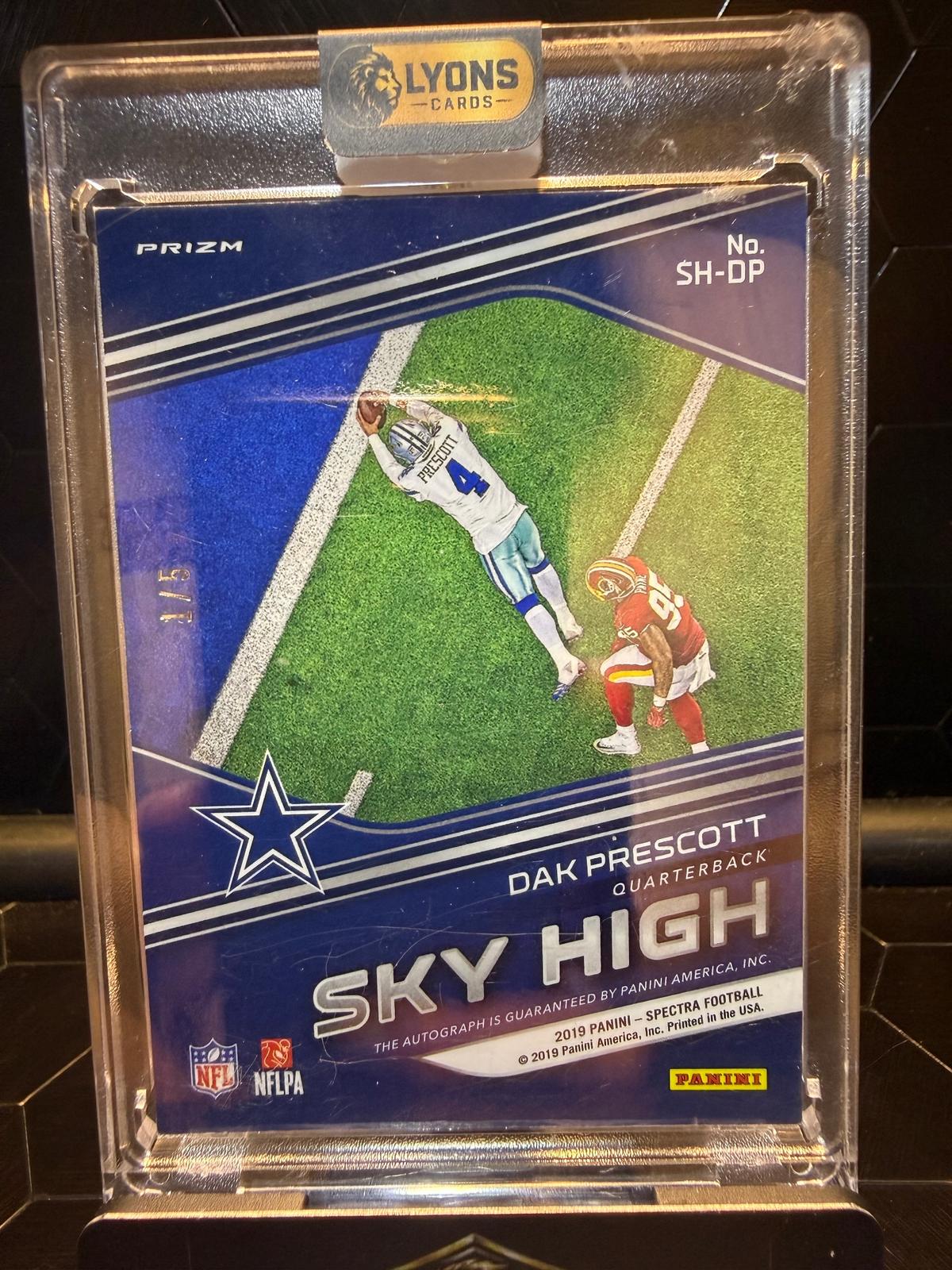 2019 Panini Spectra Dak Prescott #SH-DP Sky High Auto 1/5