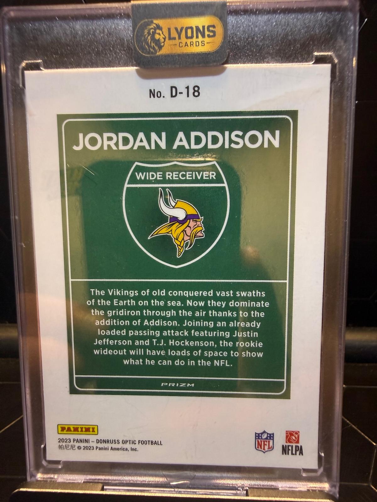 2023 Panini Donruss Optic #D-18 Jordan Addison Downtown