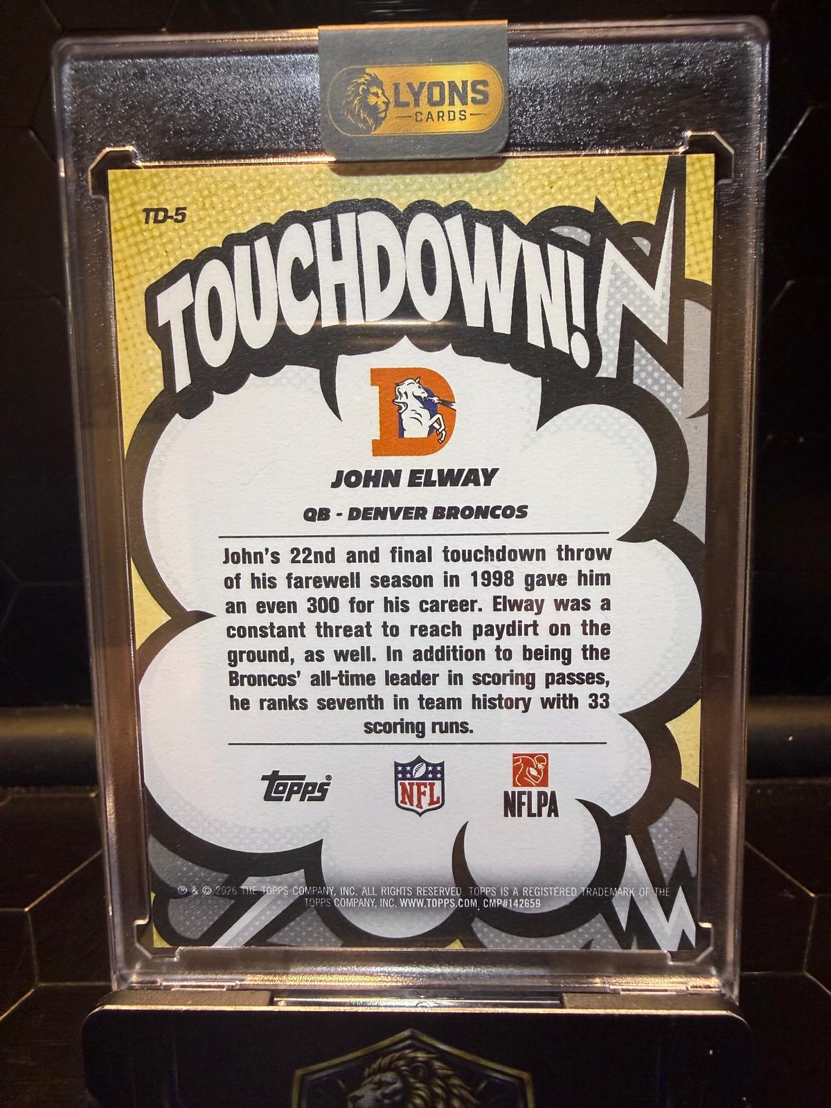 2026 Topps Flagship John Elway #TD-5 Touchdown SSP