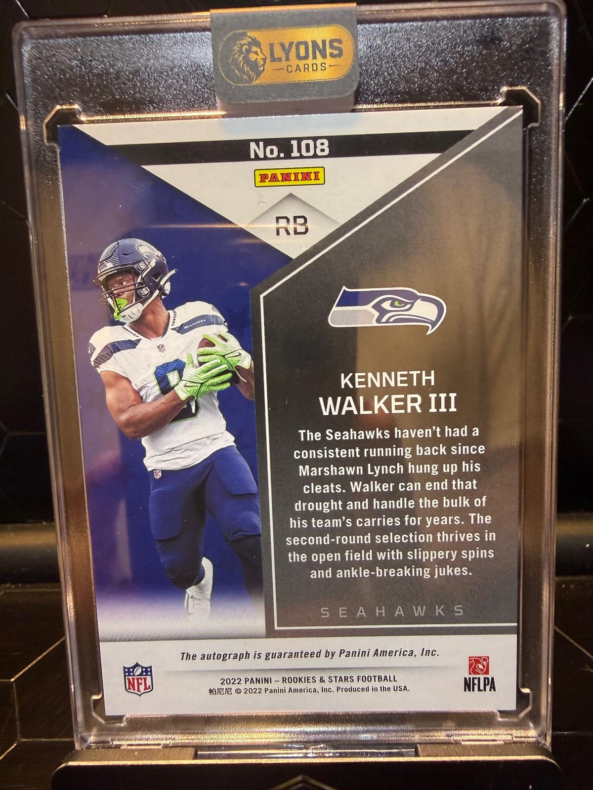 2022 Panini Rookies & Stars Kenneth Walker III #108 Rookies Signatures Auto /299