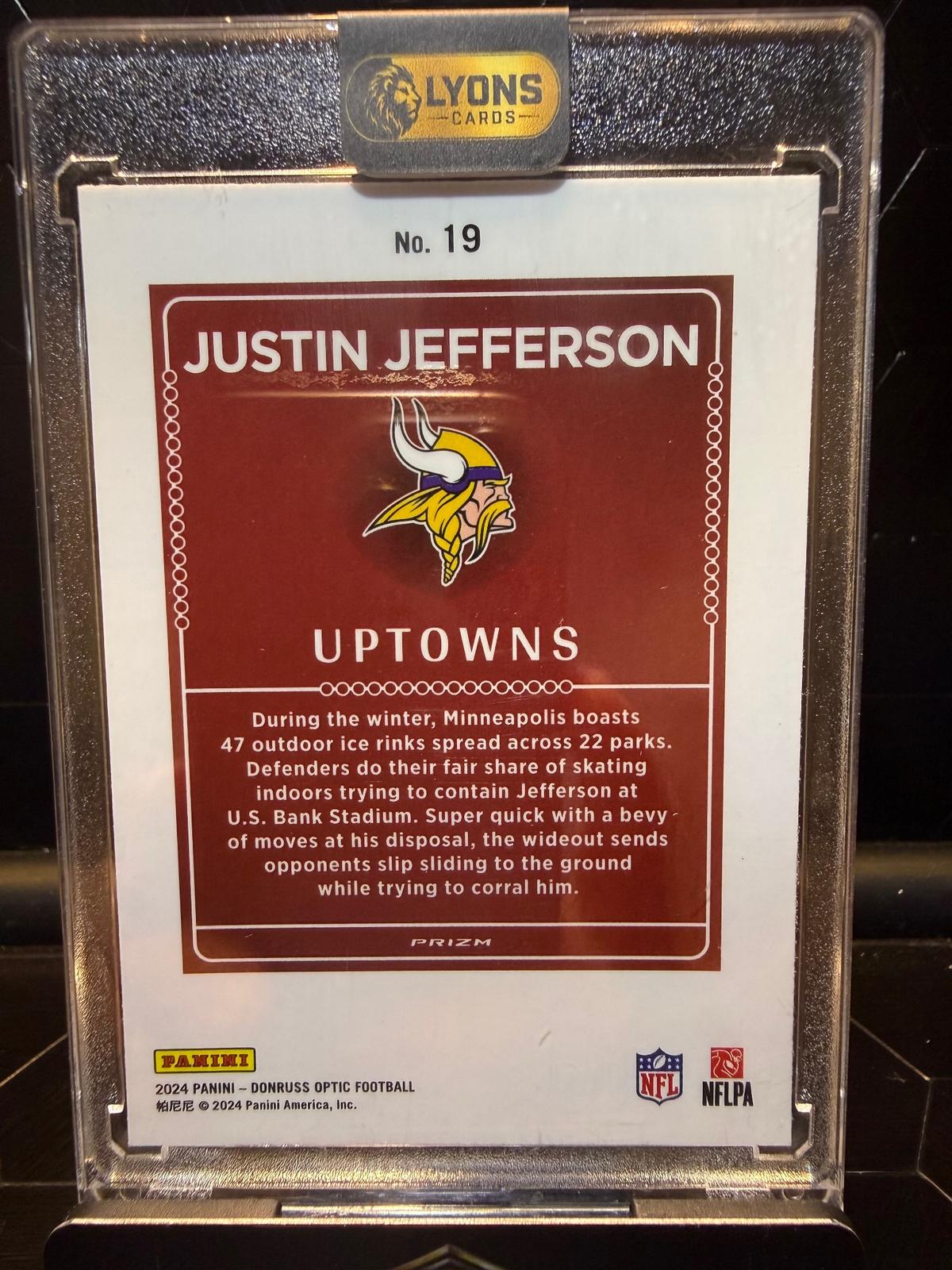 2024 Donruss Optic Justin Jefferson #19 Uptowns Prizm SSP