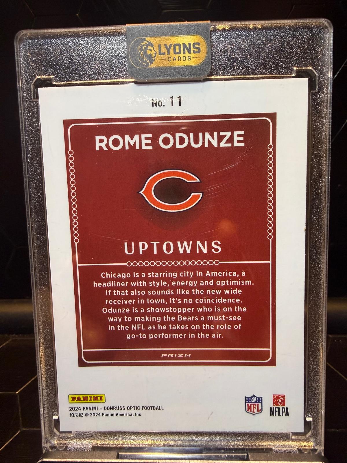 2024 Donruss Optic Rome Odunze #11 Uptowns Prizm RC SSP