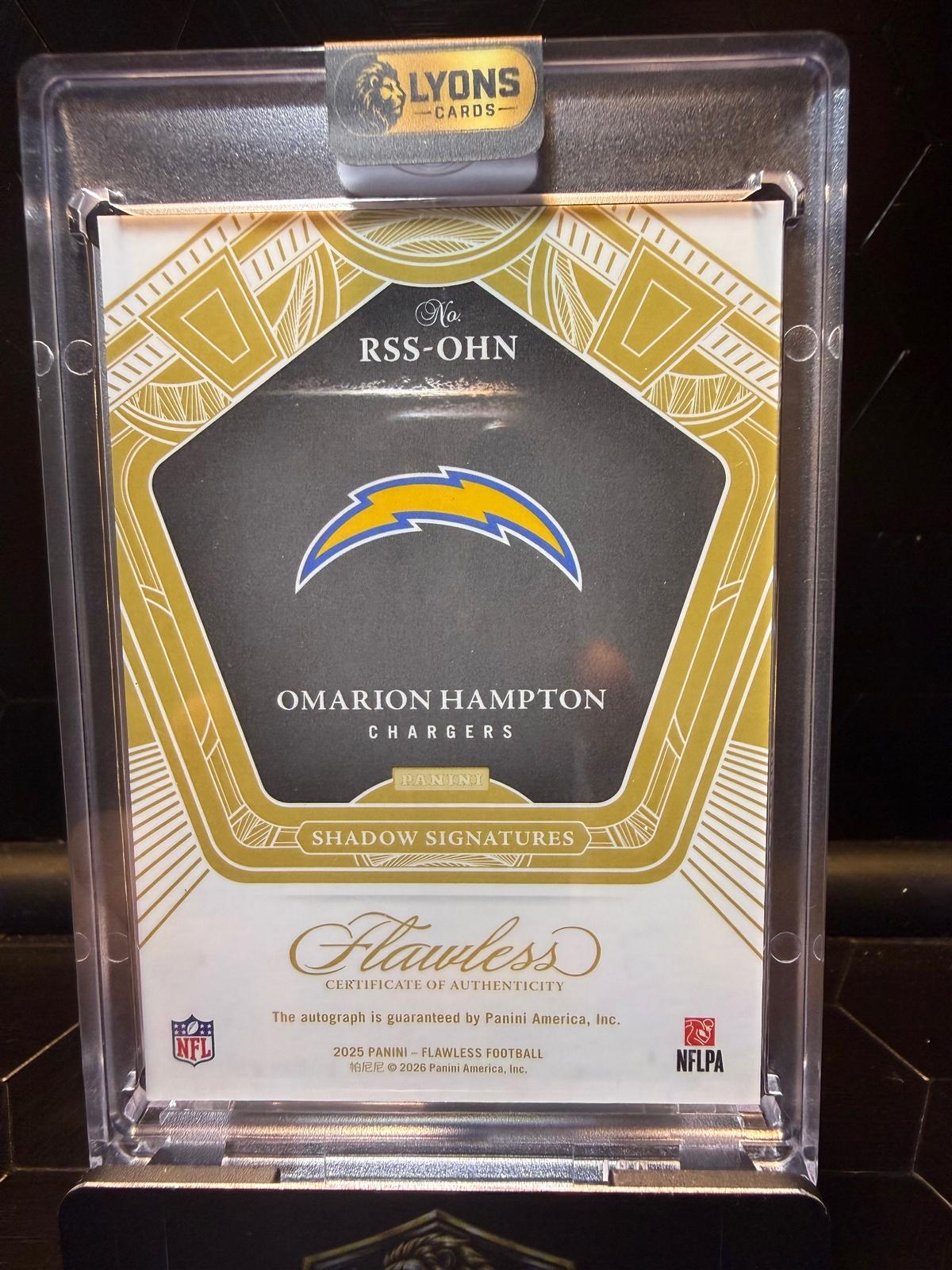 2025 Panini Flawless Omarion Hampton Rookie Shadow Signatures Silver RSS-OHN /20