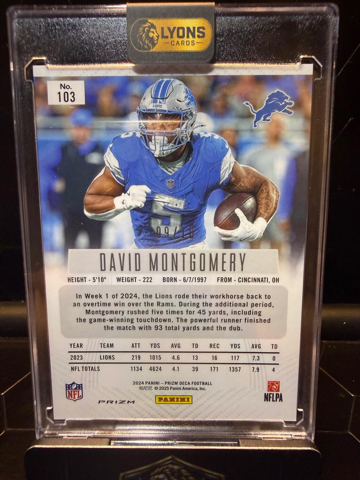 2024 Panini Prizm Deca David Montgomery #103 09/10