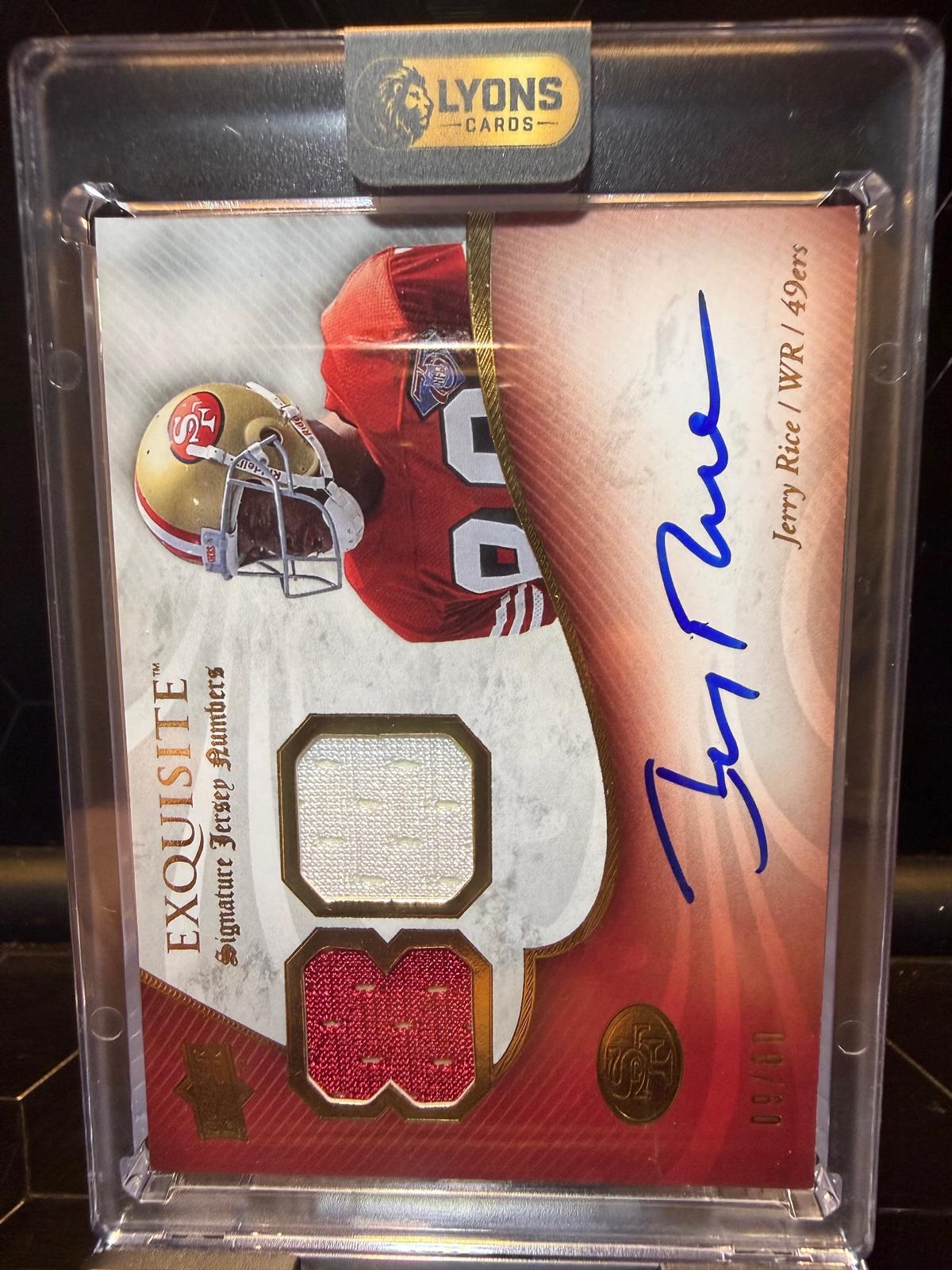 2008 Upper Deck Exquisite Jerry Rice #ESN-JR Jersey Auto 09/80