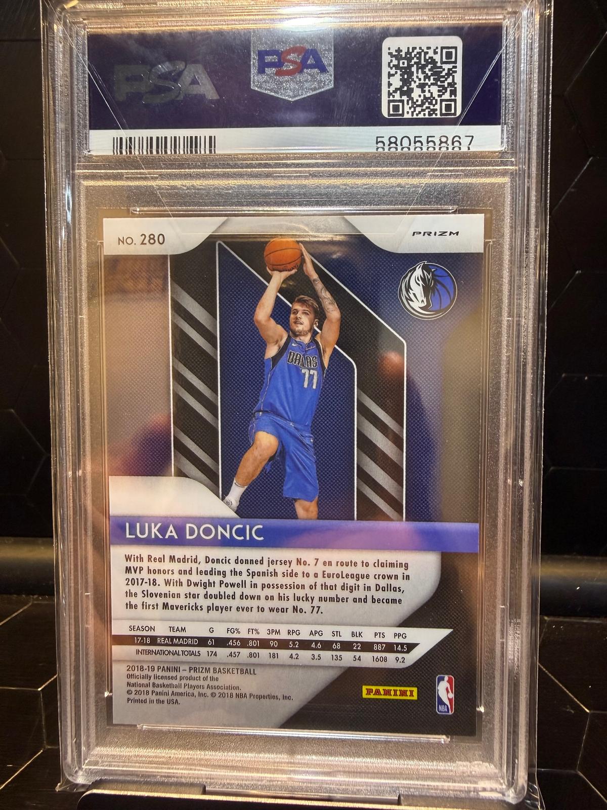 2018-19 Panini Prizm #280 Luka Doncic Silver Prizm PSA 10