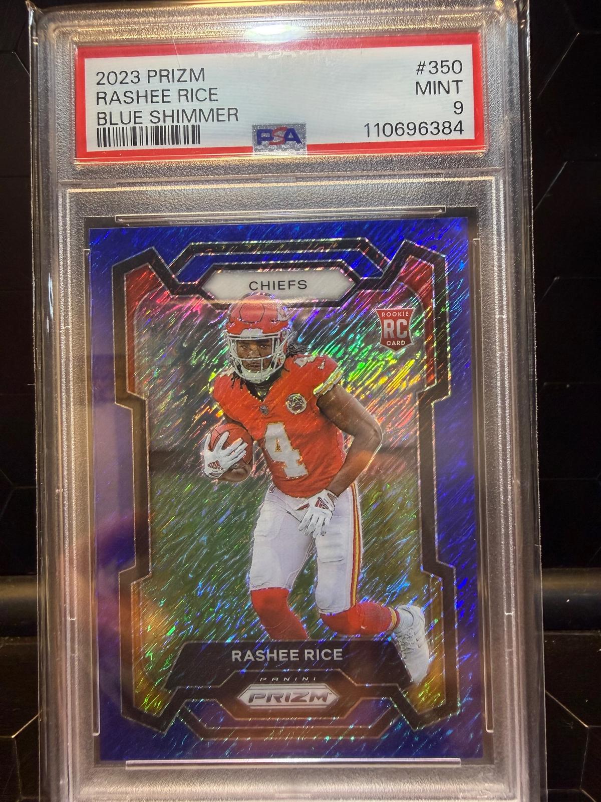 2023 Panini Prizm #350 Rashee Rice Blue Shimmer PSA 9