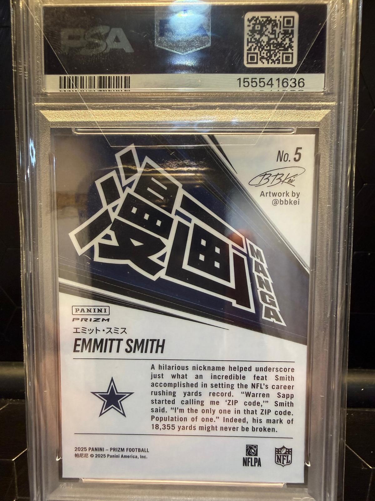2025 Panini Prizm #5 Emmitt Smith Manga Vertical PSA 10