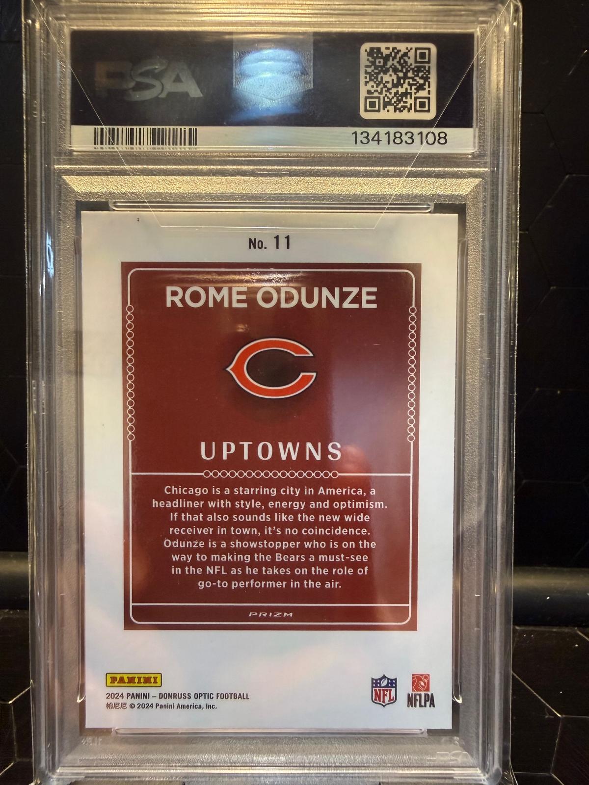 2024 Panini Donruss Optic #11 Rome Odunze Uptowns PSA 9