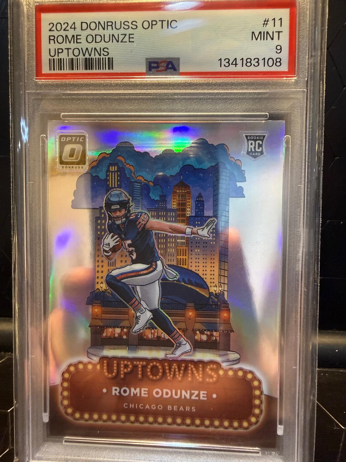 2024 Panini Donruss Optic #11 Rome Odunze Uptowns PSA 9