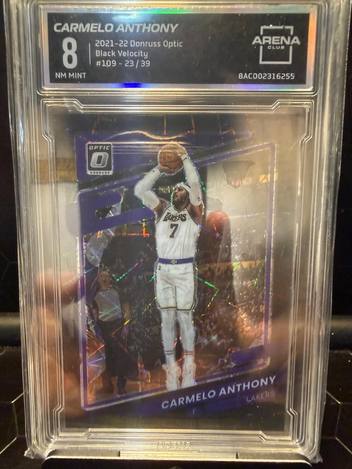 2021-22 Donruss Optic Carmelo Anthony #109 Black Velocity 23/39 Arena 8