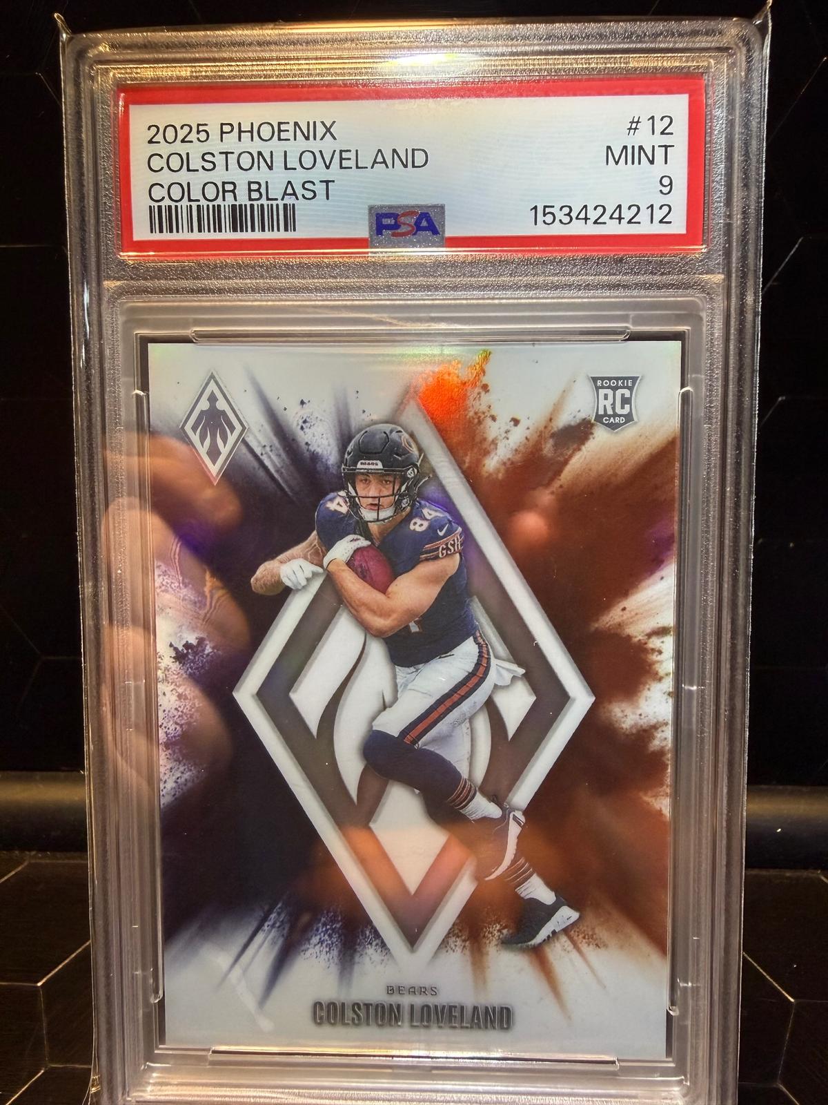 2025 Panini Phoenix Colston Loveland #12 Color Blast RC PSA 9