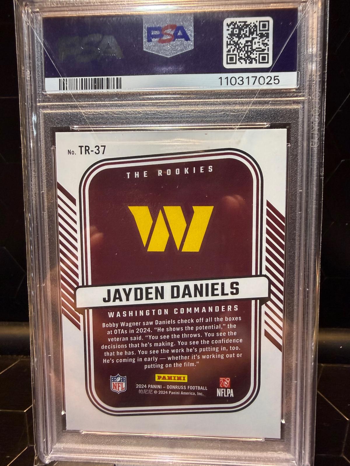 2024 Donruss #TR-37 Jayden Daniels The Rookies PSA 10
